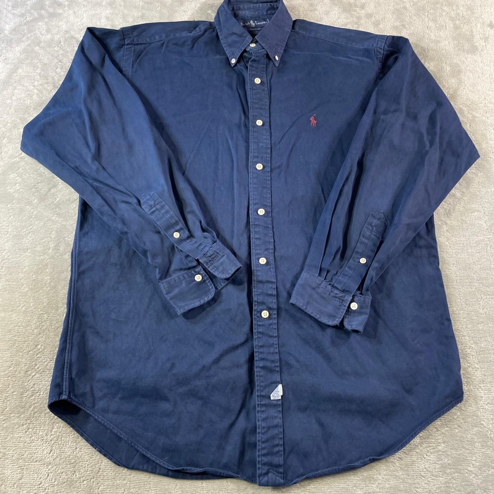 Ralph Lauren Twill Shirt Mens Medium Long Sleeve Preppy Office Casual Minimalist